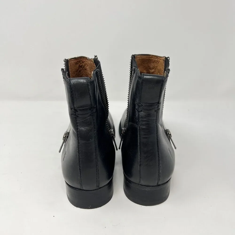 Frye Black Zipper Ankle Booties - Picture 6 of 13
